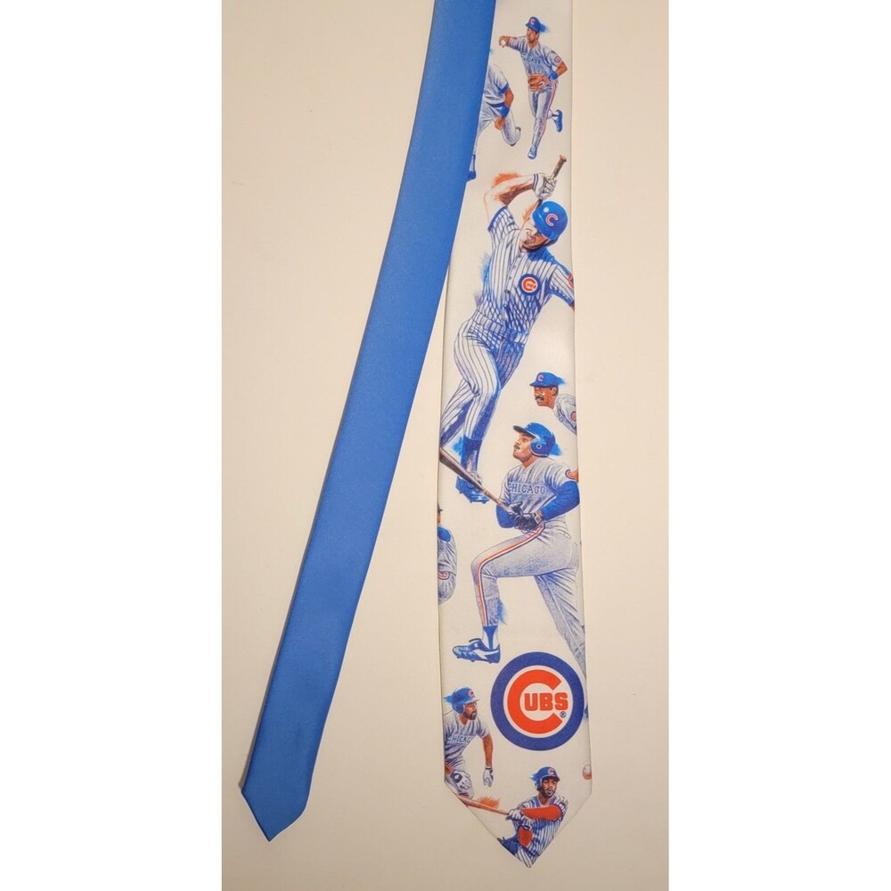 Men's Ralph Marlin Chicago Cubs Necktie 100% Polyester Classic Baseball - Picture 2 of 8